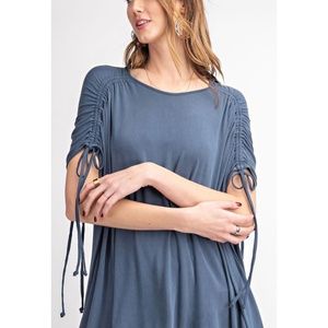 Faded Navy Ruched Tunic
